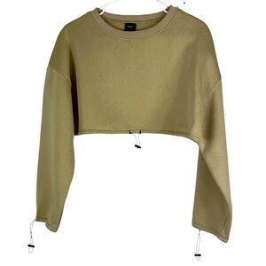 blanc cropped toggle pull long sleeve sweatshirt Sz S